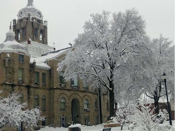 Johnson County Courthouse after the 2019 winter storm