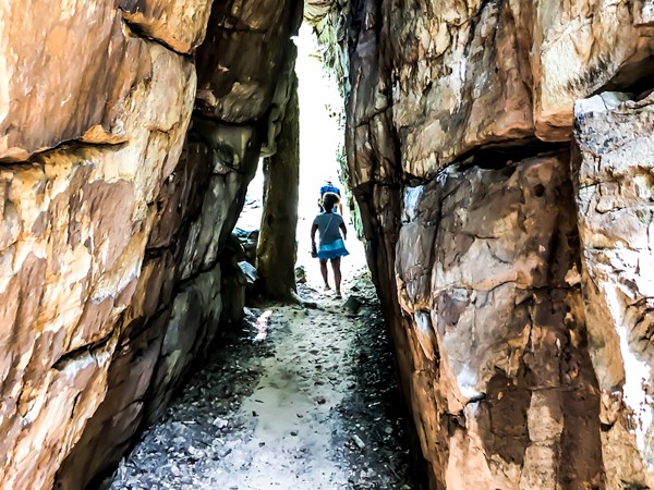 Be sure to duck when you go through this passageway while hiking in The Preserve in Hoover