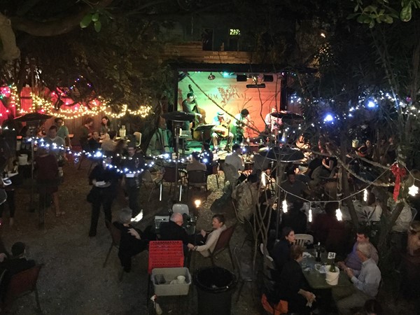 Bacchanal is a great wine bar/restaurant with an amazing courtyard and live music 