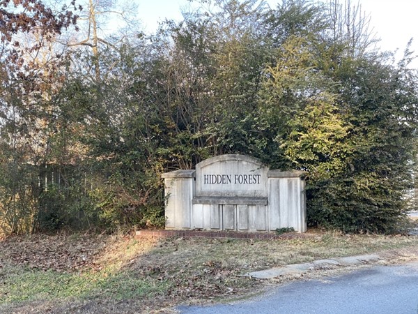 Entrance to Hidden Forest Subdivision in Bryant