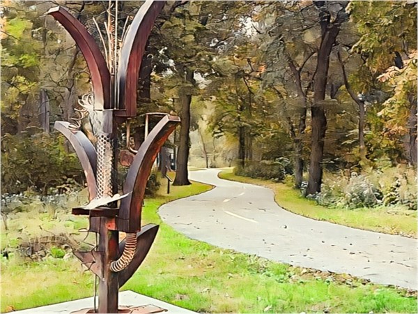 You will find numerous permanent and seasonal art along the trail on Greenbelt Trail