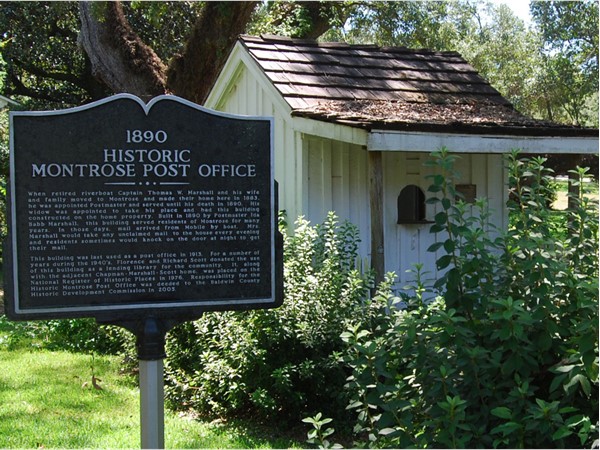 The 1890 Historic Post Office is easily found on Scenic Hwy 98 between Fairhope and Daphne