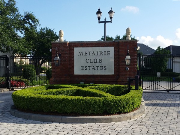 Metairie Club Estates is a gated community of 51 residences adjacent to Metairie Country Club