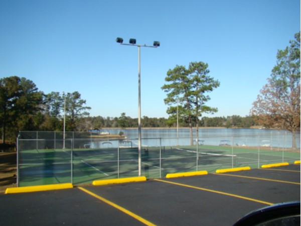 This tennis court is just one of the many amenties Hide-A-Way Lake has to offer