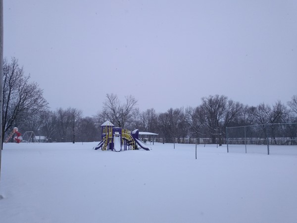 Snowy playground in the Cedar Valley