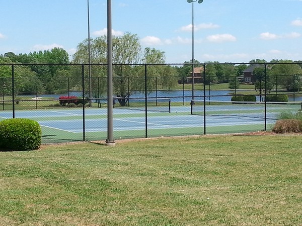 The tennis courts near the Carriage House of Heritage Plantation in Madison