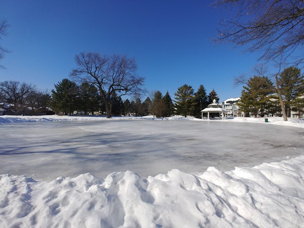 Who's up for iceskating under a beautiful blue sky in F & M Park