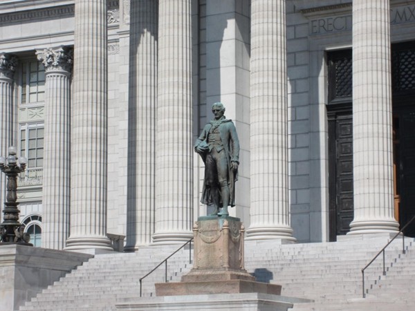 Thomas Jefferson statue greets visitors along the south side of the Capitol Building