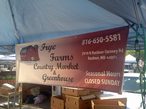 Frye Farms at the City Market. Fresh produce from Buckner, MO