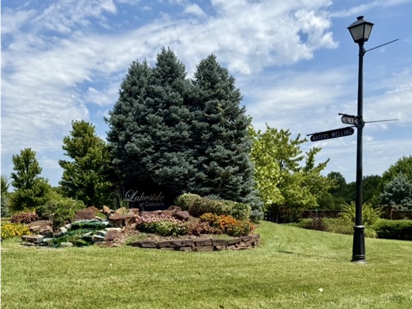 Neighborhood entrance for Lakeside of Oakdale