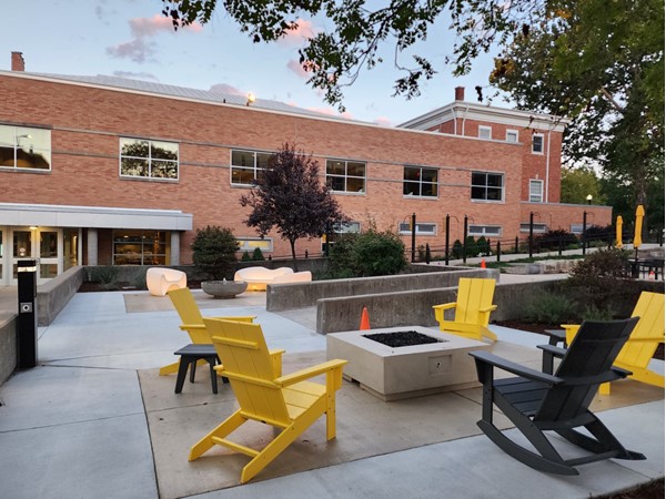 New outdoor community area on Emporia State University campus
