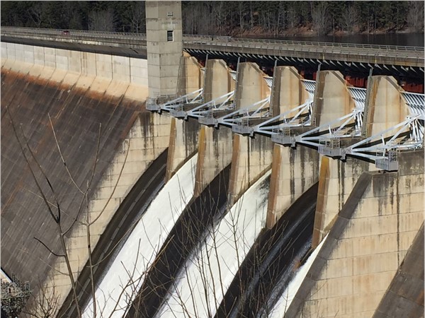 Flood gates opened at Greers Ferry Lake to lower lake levels in anticipation of spring rains