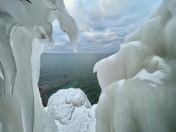 Ice ice baby! Presque Isle Park is gorgeous this time of year.