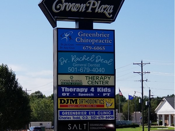 The Crown Plaza in off Highway 65 offers a variety of businesses