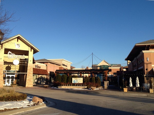 Village Pointe outdoor shopping at 168th and Dodge