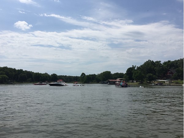 Floating at Lake Viking is a popular warm weather activity here