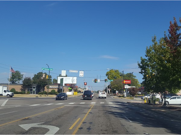 Five Points, where five different roads intersect in Huntsville