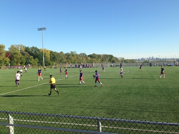 Park Hill South and Park Hill Soccer Teams Playing at the Kick Out Cancer Soccer Challenge 