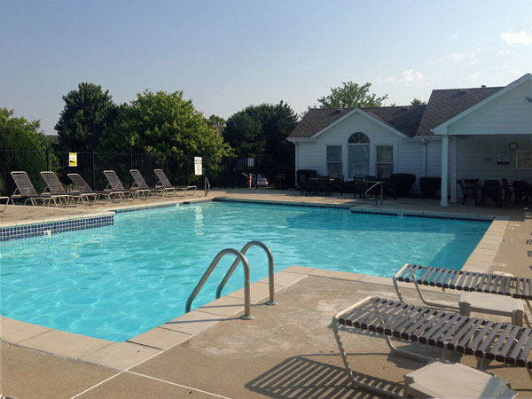 Fairway Woods pool and clubhouse. Free water aerobic classes for the residents during the summer.