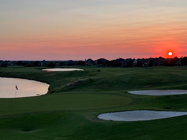 Spectacular sunset views on the patio of Rose Creek Golf Club