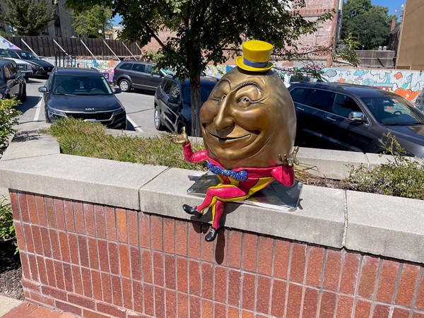 Liberty Square always has fun things. Love this bronzed Humpty Dumpty