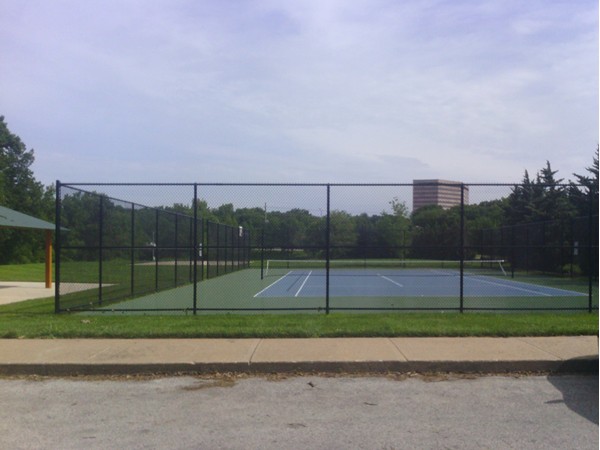 Tennis Courts in Shannon Valley Park. Corporate Woods in the background