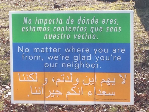 Open and accepting diversity for the neighbors, showing the love 