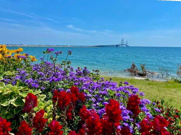 Amazing colors with a great view of the Straits of Mackinac on Lake Michigan