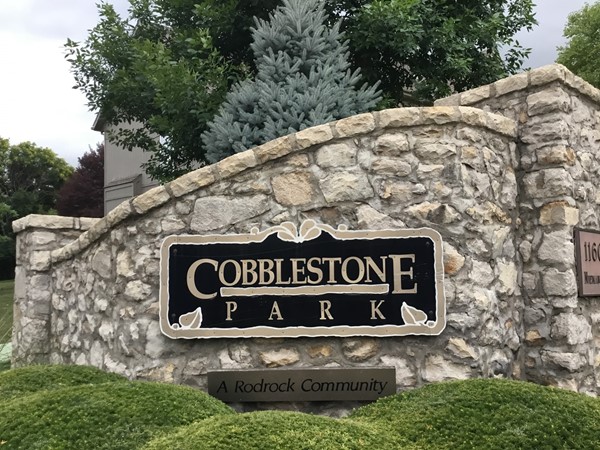 Cobblestone Park neighborhood entrance