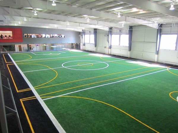 Indoor artificial turf soccer field at the Blue Springs Fieldhouse