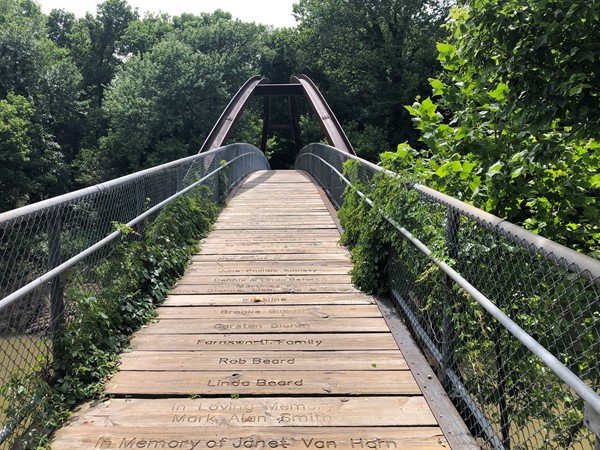 Walking bridge over Caney River 