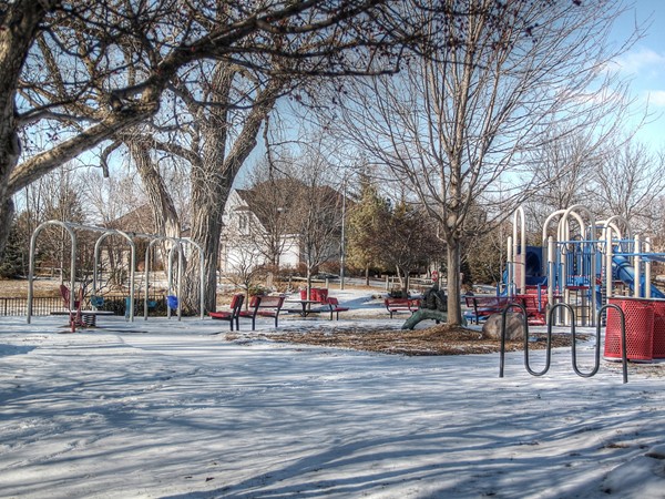 A snowy look at the park in Huntington Park 